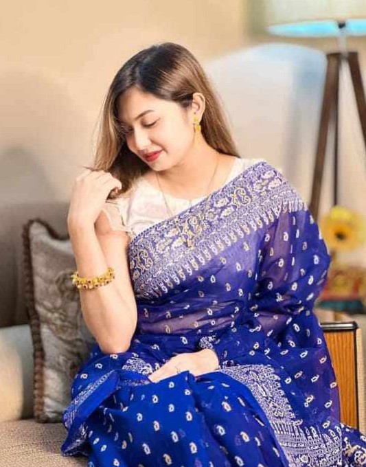 Screen Printed Half Silk Saree for Women, 12 Haath Long
