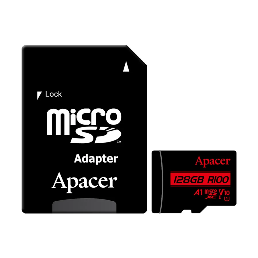 Apacer R100 128GB MicroSDXC UHS-I U1 V10 Memory Card with Adapter