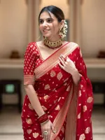 Women's Dhupian Saree with Afsan and Block Print Work