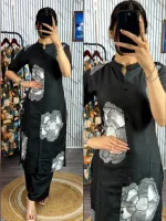 Women's Two Piece Kurti Set, Screen Print Pure Cotton