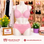 Lace Foam Bra and Panty Set, 4 Colours Combo, Sizes 32 to 40
