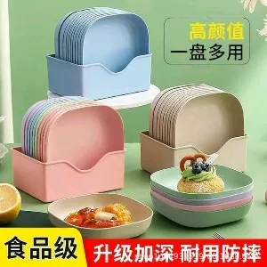 Square Dinner Plates With Holder