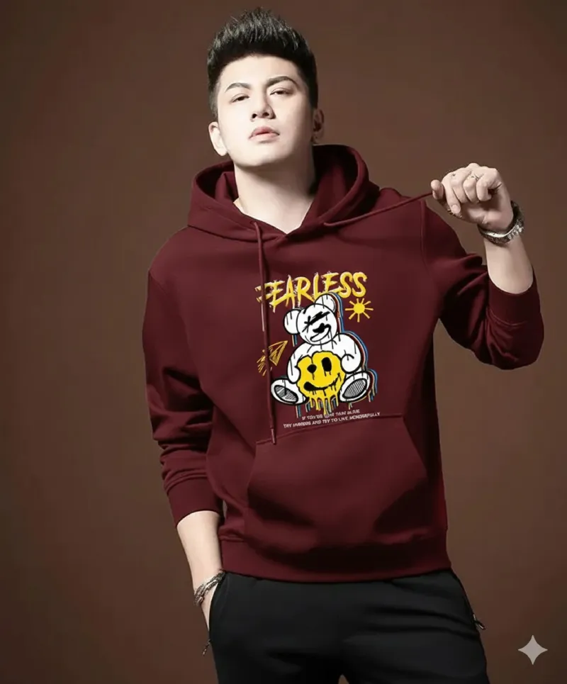 Unisex Drop Shoulder Hoodie, Pure Cotton 280 GSM, DTF Print