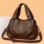 Premium Multi-Compartment Designer Handbag - Brown