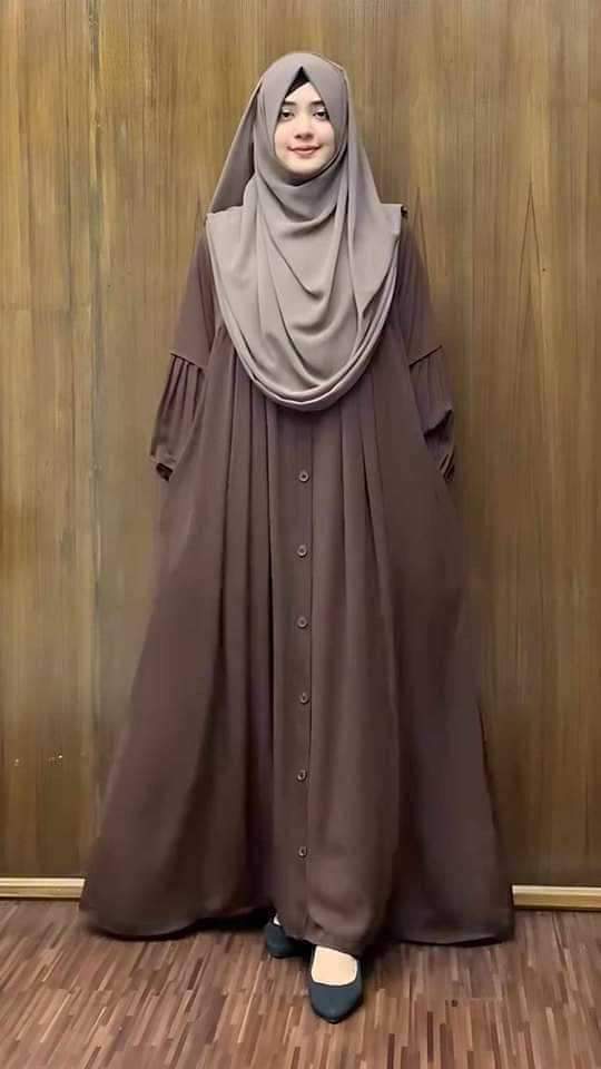 Side Pocket Borka in Cherry Fabric, Borka Only, No Hijab