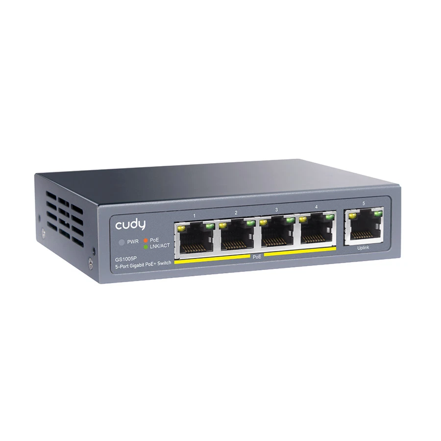 Cudy GS1005P 1.0 5-Port Gigabit Unmanaged Switch with 4 PoE+ Ports