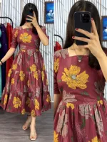 Women's Screen Print Kurti Set with Pant, 4 Colours