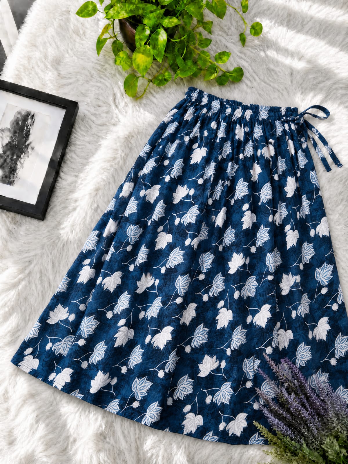 Women's Flared Linen Skirt, 39 Inch Length, Waist 28 to 44