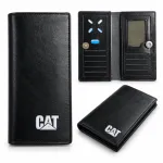Long Leather Wallet with Magnetic Snap Button