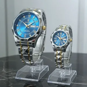 Poedagar Luxury Couple Watch (Water Resistant)
