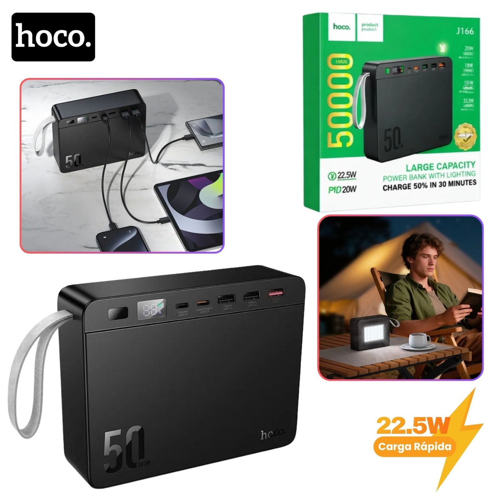 Hoco J166 Carretera 22.5W+PD20W 50000mAh Powerbank