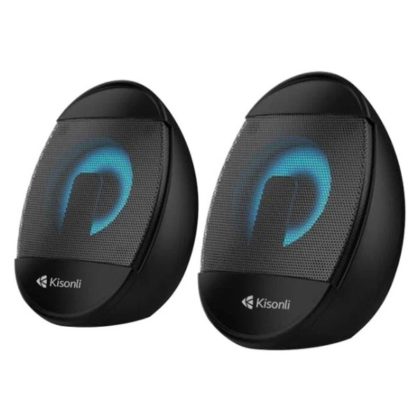 kisonli L-7070 2.0 speaker Mini Gaming Speakers USB Wired computer LED changing light speaker