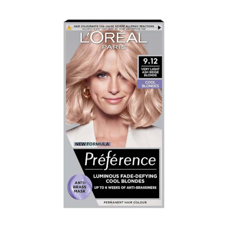 Loreal Hair Color Preference - 9.12 Very Light ASH Beige Blonde (Belgium)