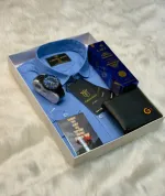 Men's Cotton Shirt, Watch and Perfume Gift Box Set, Sizes M to XL