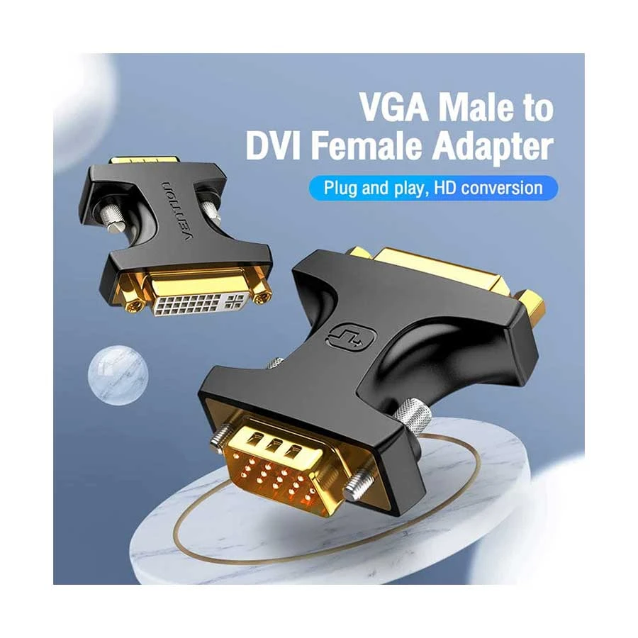 Vention DDDB0 VGA Male to DVI Female Converter Black