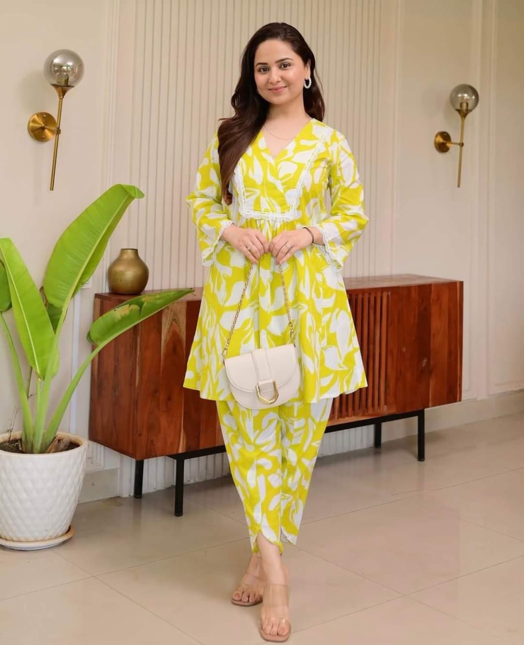 Women's Pure Cotton Digital Print Co-Ord Set, Sizes 38 to 46