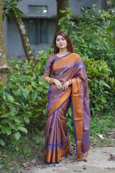 Kanjivaram Silk Saree, 12 Haath, Separate Blouse Piece, 5 Colours