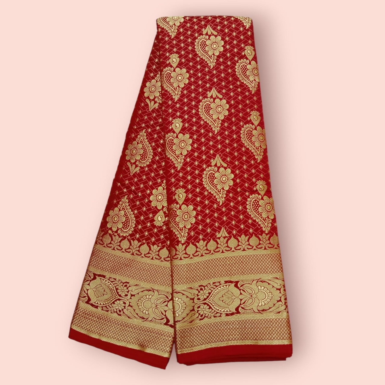 Silk Katan Saree with Golden Thread Work, 4 Colour Choices