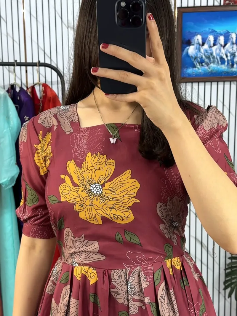 Women's Screen Print Kurti Set with Pant, 4 Colours