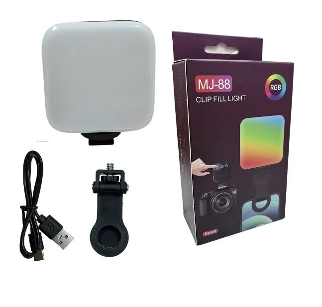 MJ-88 RGB Fill Light - Adjustable Brightness, Touch Control, RGB Colors