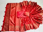Dhupian Silk Block Print Panjabi and Silk Saree for Couples