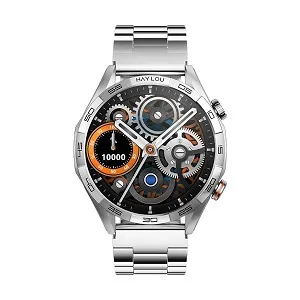 Haylou Solar 5 Amoled Silver Bluetooth Calling Smart Watch with Metallic + Silicone Strap
