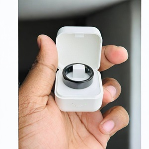 Smart Finger Ring for Fitness Tracking – With Charging Case – (Ring Size – 10)