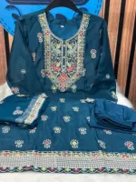 Readymade Crepe Chinon Georgette Three Piece with Tassel Orna