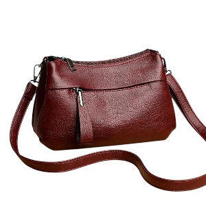 Crossbody bag atipasial leather (maroon)