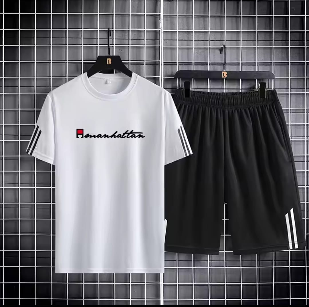 Men's Mesh T-Shirt with Short Pant, 160 GSM Two-Piece, 6 Colours