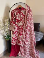 Digital Print Kameez and Pant Set with Georgette Orna, 5 Colours