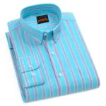 Men's  long sleeve stripe / print shirt