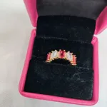 vibrant gold ring adorned with colorful gemstones