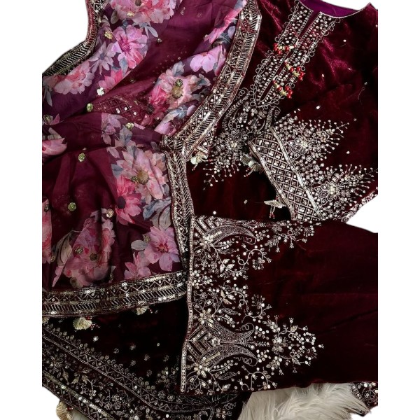 Indian Velvet Readymade Dress