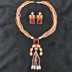 Premium Turkish Crystal and Pearl Necklace Set