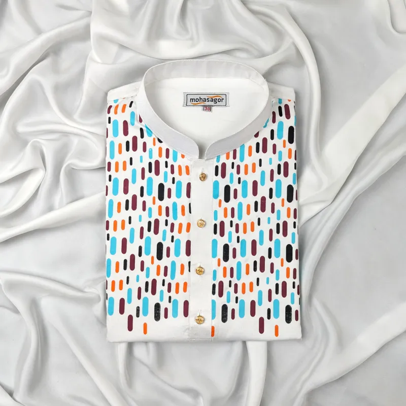 Colors Printed Stylish Semi Logn Panjabi
