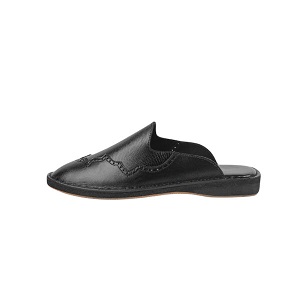Leather Star Half Shoe – Black