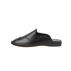 Leather Star Half Shoe – Black