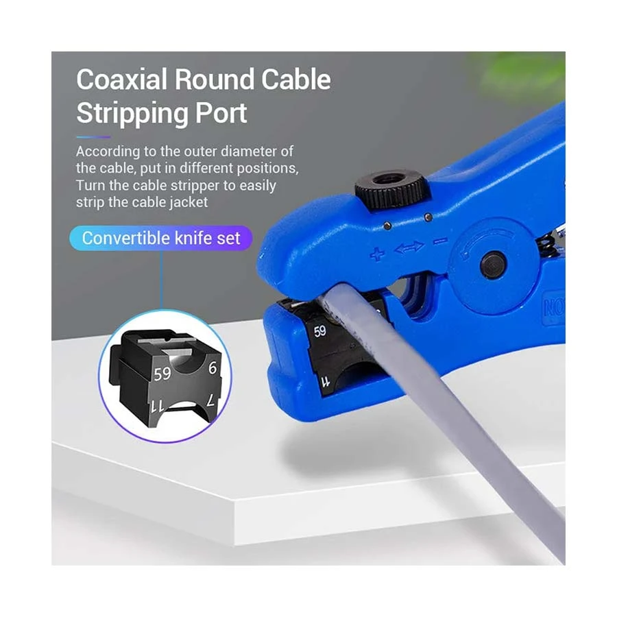 Vention KEBL0 Blue Coaxial Cable Stripper