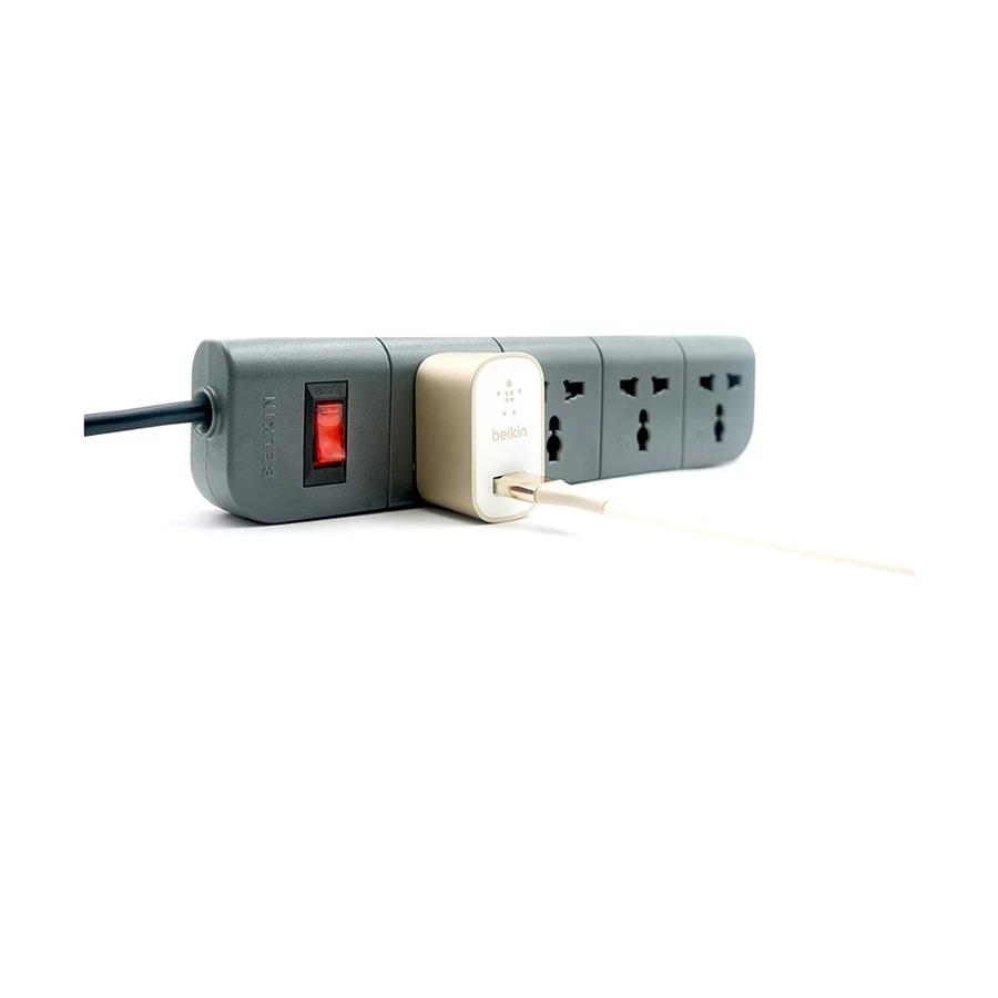 Belkin F9E400zb1.5MGRY 4 Port Surge Protector Power Strip Grey
