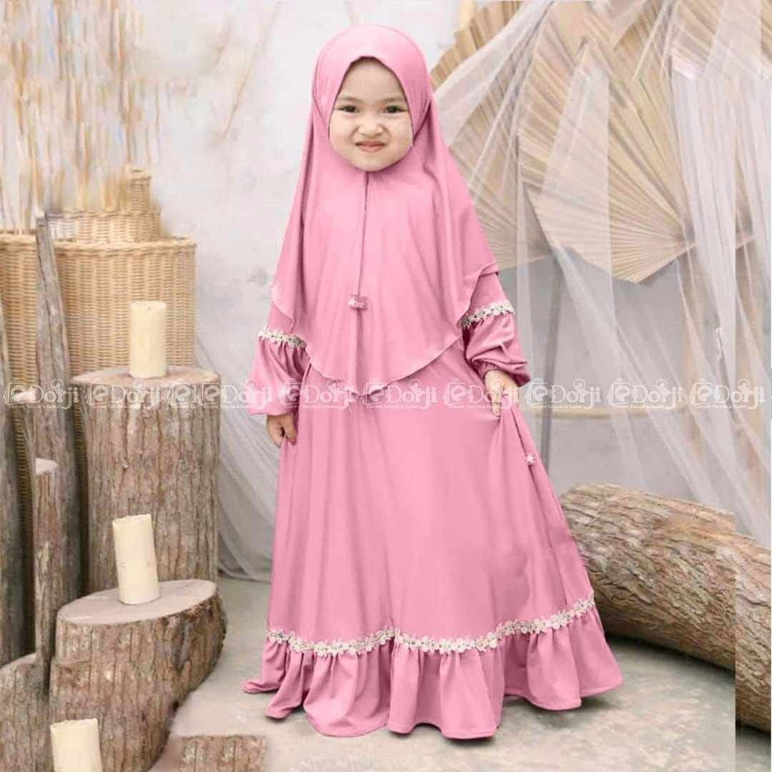 Baby Girl Borka and Hijab Full Set, Size 26 to 34, 6 Colours
