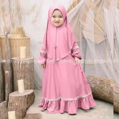 Baby Girl Borka and Hijab Full Set, Size 26 to 34, 6 Colours