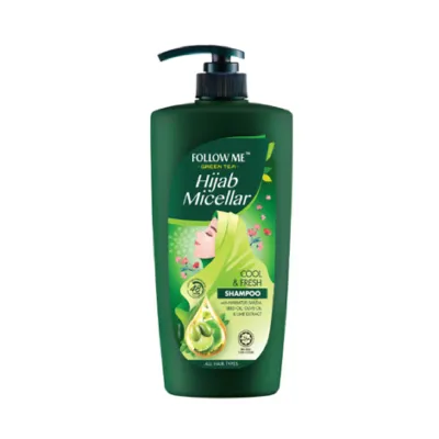 Follow Me Green Tea Hijab Micellar Cool & Fresh Shampoo 650ml (Malaysia)