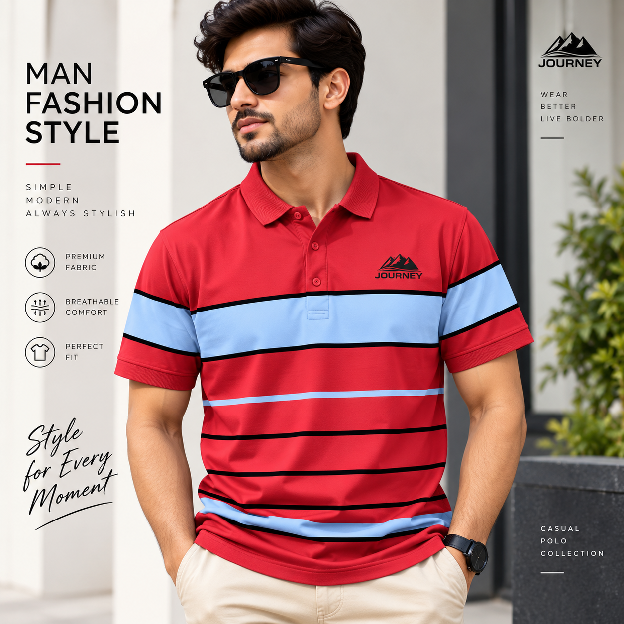 Premium Quality Piqué Cotton Half-Sleeve Polo Shirt