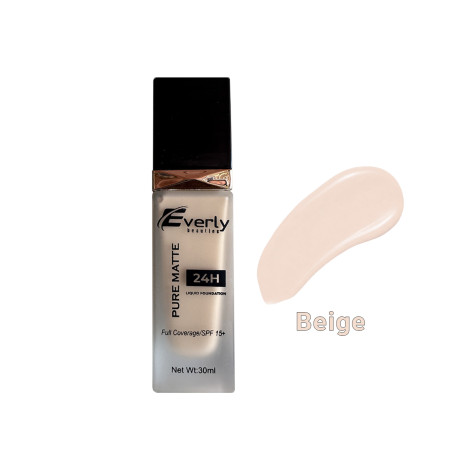 Everly Pure Matte Full Coverage Liquid Foundation 24H SPF15 - Beige (China)