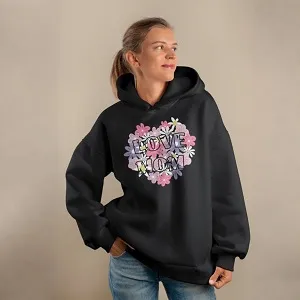 Premium Comfortable Printed Ladies Winter Hoodie ( Black )