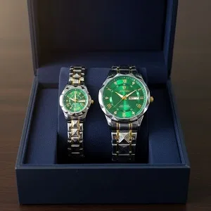Poedagar Luxury Couple Watch (Water Resistant)
