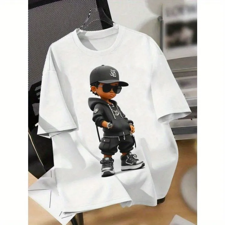 Pure Cotton DTF Print Drop Shoulder Tee for Men and Women