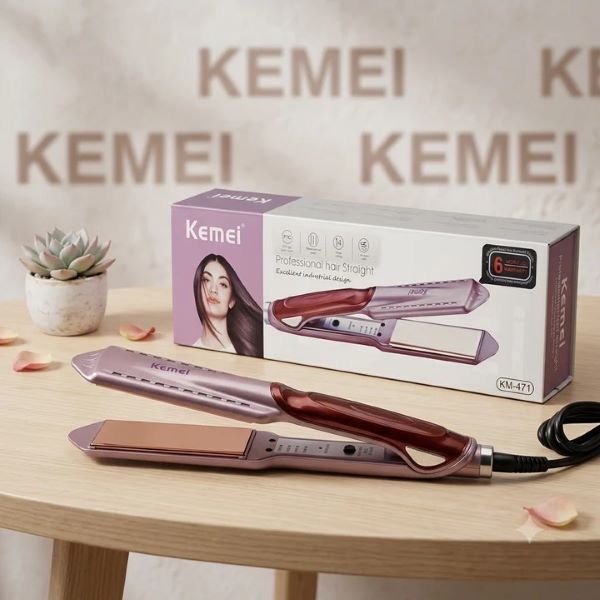 Kemei KM-471 Professional Hair Straightener with Temperature Control