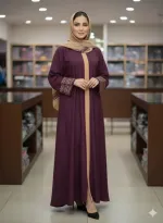 Sneha Embroidered Borka with Hijab, Lengths 50 to 56